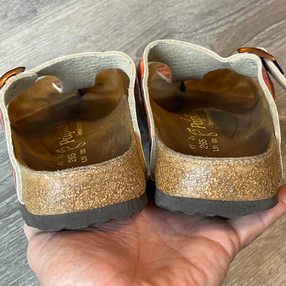 Birkenstock Papillio Gizeh Thong Sandals Orange Floral Womens 10 EU 41 - Picture 3 of 7